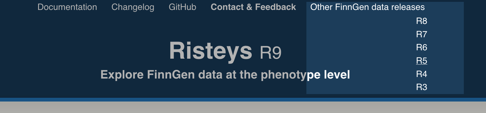screenshot of the homepage header