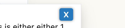 screenshot of help panel close button